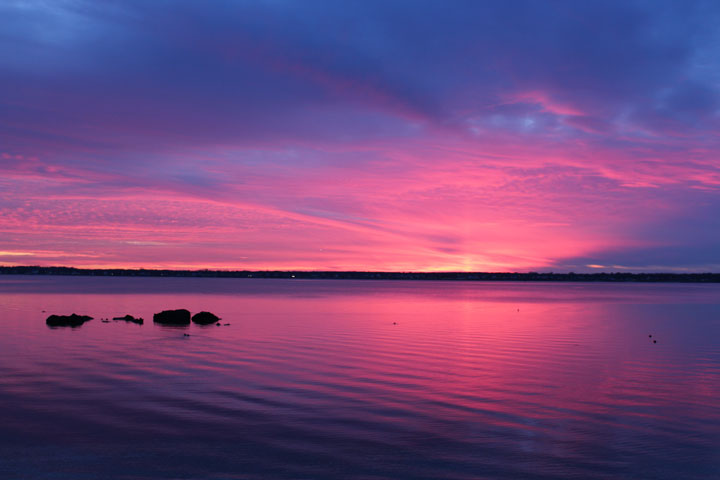 pink and purple sunset Rhode Island, US